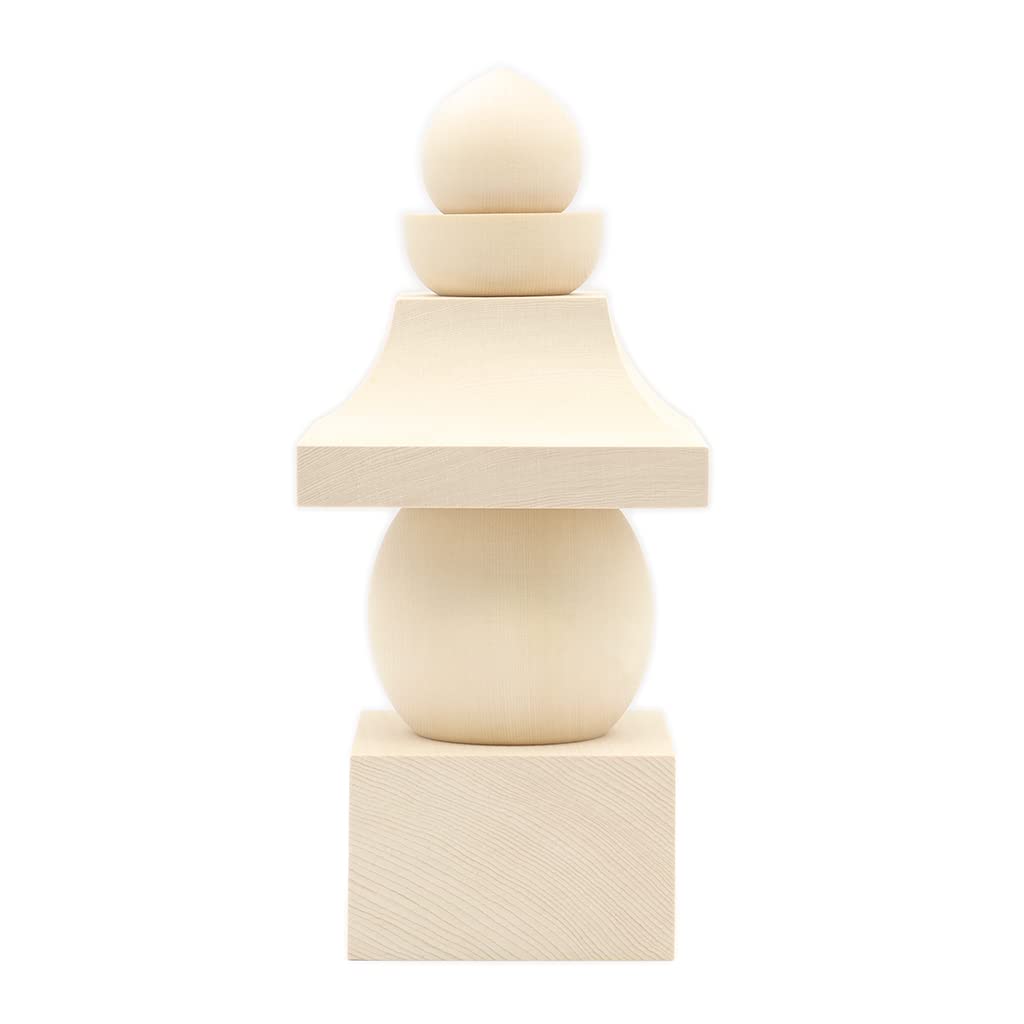Kurita's Special Buddhist Statue [Buddhist Implement] Five-Ring Pagoda (Total height 27cm, width 12.5cm, depth 12.5cm) Made of Hinoki Wood, Wooden