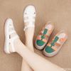 Fashion 2025 Summer New High-quality Women's Retro Hollowed Out Sandals with Soft Sole Versatile Toe Cover a Popular Single Shoe