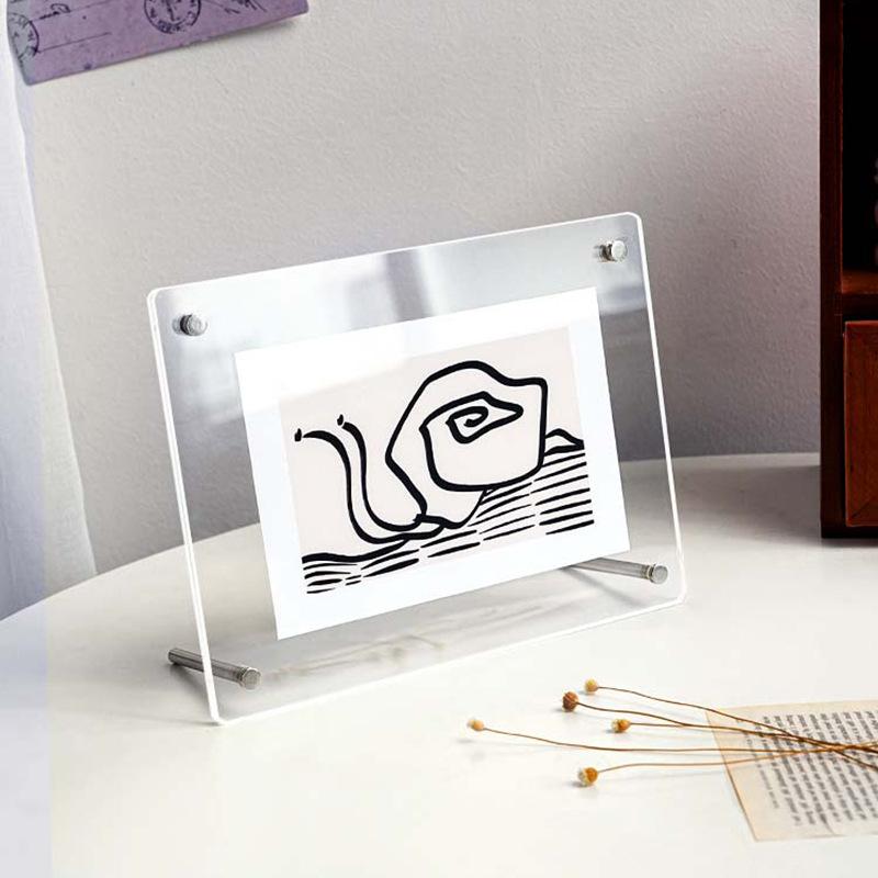Acrylic Transparent Photo Frame Display Table Postcard Photo Frame Poster Display Stand Advanced Crystal Ornament Frame