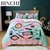 Cosmetic Duvet Cover Set King Size Makeup Theme Bedding Set Lipstick Mascara Eye Shadow Modern Soft Microfiber Comforter Cover