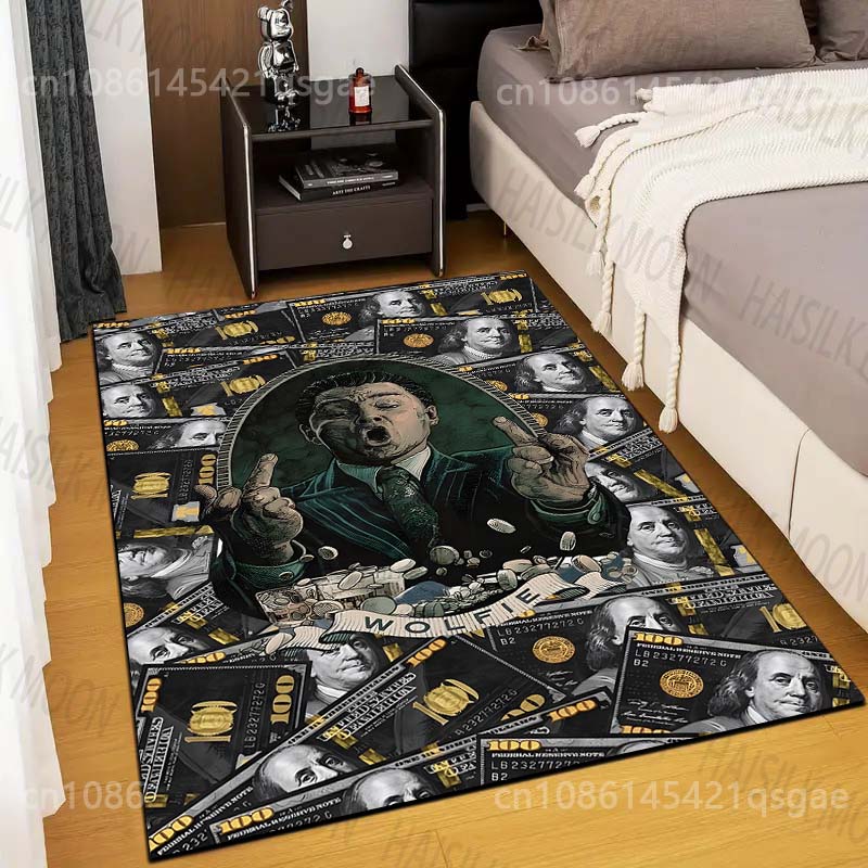 

Dollars Print Carpet for Living Room Bedroom Sofa Home Decor Non-slip Floor Mat Modern Rugs Large Size 40x60cm