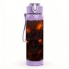 1PC Fiery Dark Demon Beast Fantasy Print 750ml Color Plastic Sports Water Bottle Leakproof Flip Straw Lid Suitable for Sports Office Home Use