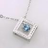 [Your and My Jewelry Box] Natural Blue Topaz Pendant with Dangle Design [November Birthstone] N0073 [Jewelry]