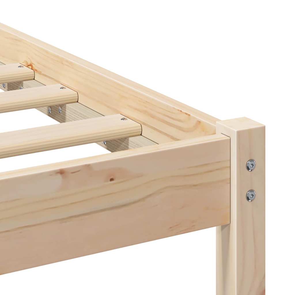 Bed Frame with Headboard Brown 120 x 190 cm Solid Pine Wood