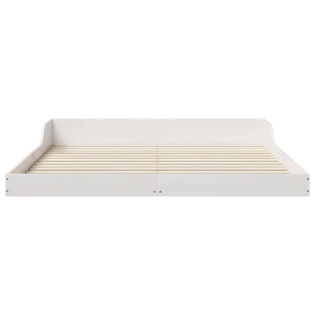 Bed Frame White 140 x 220 cm Solid Pine Wood