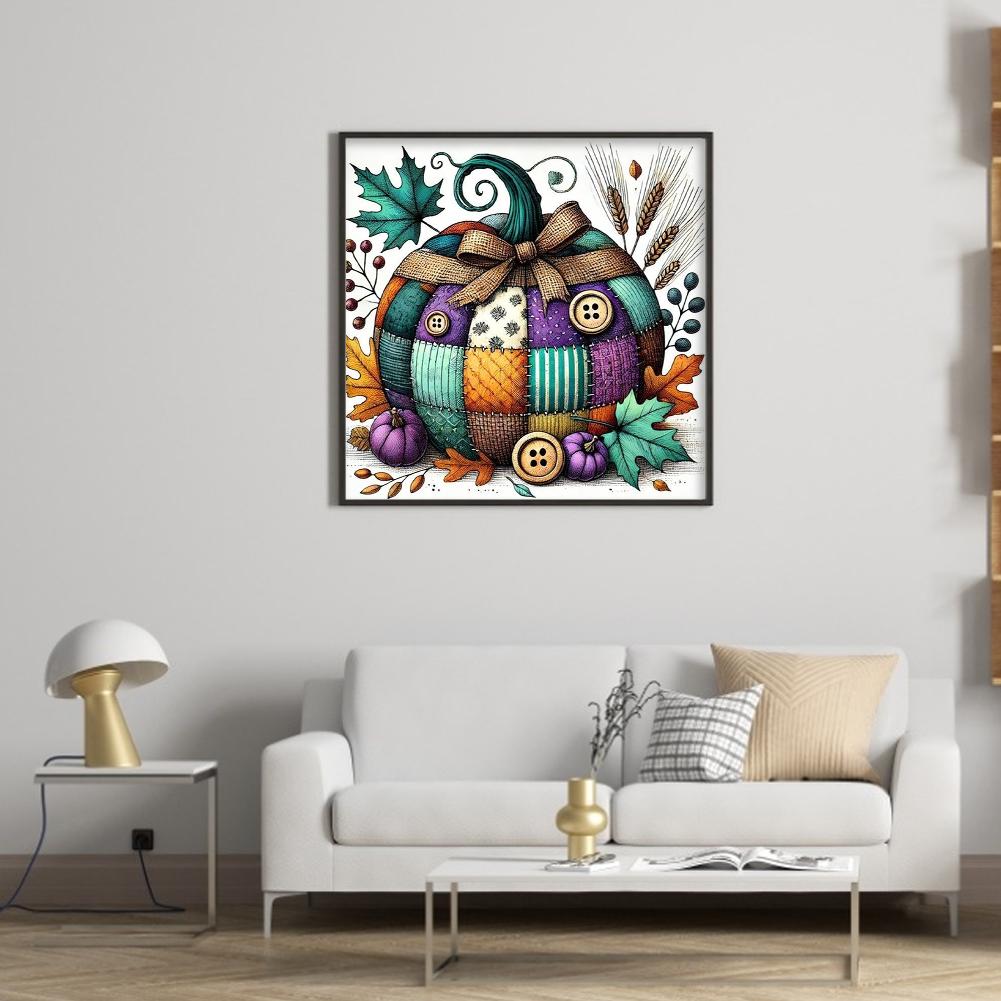 Full Embroidery Eco-cotton Thread 14CT Counted Pumpkin Cross Stitch Kit Decor