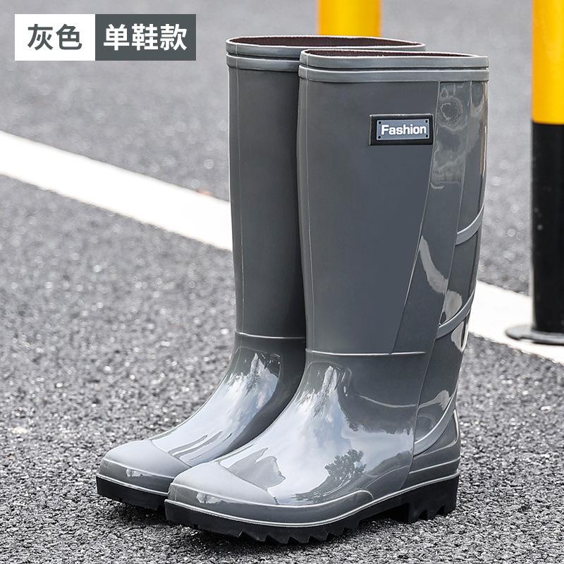 

Модные резиновые сапоги Мужские высокие нескользящие и износостойкие резиновые сапоги Носить бархат теплые и водонепроницаемые резиновые сапоги 40