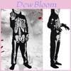 Kids' Skull Print Jumpsuit Halloween Costume Set For Role Play And Themed Party