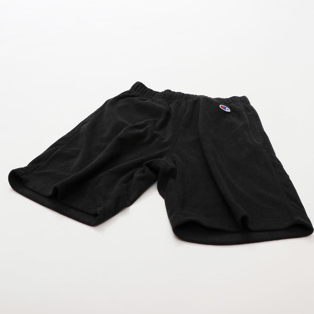 Champion Basic Off with Side Slash Hip Patch and a Script Logo Kids' Shorts, CK-Z503, Black, Pockets, Pockets,
