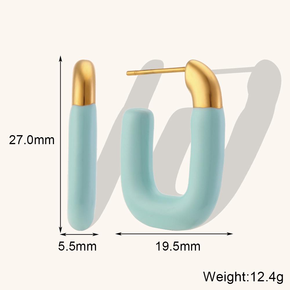 Trendy Y2K U-Shaped 18K Gold Plated Stainless Steel Earrings for Women