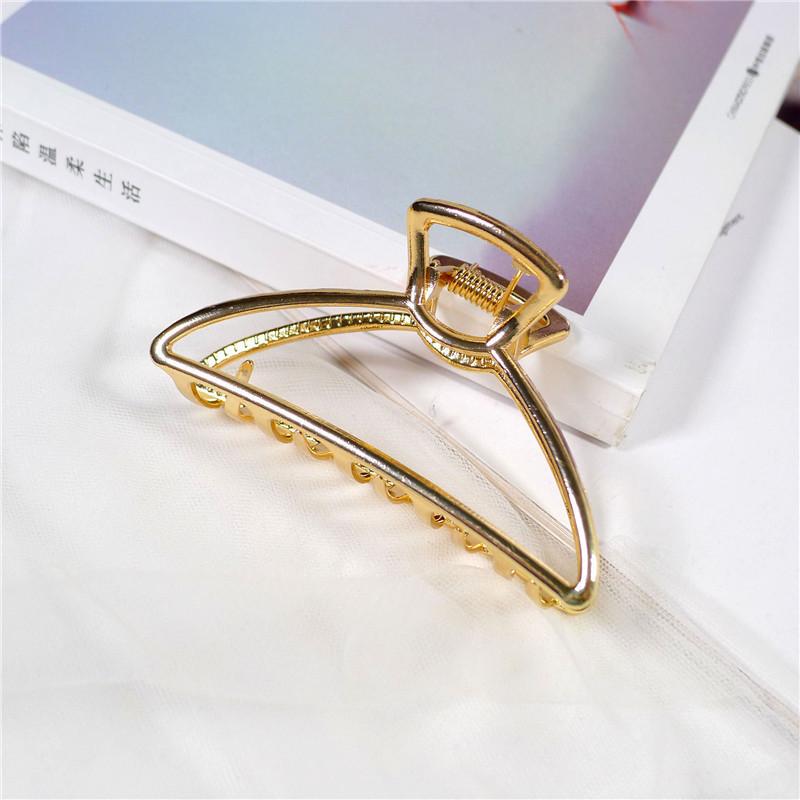 New Women Elegant Gold Hollow Geometric Metal Hair Claw Vintage Crab Hair Clips Headband Hairpin Fashion Hair Accessories