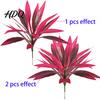 Vibrant Artificial Ferns Large Realistic Fern Dragon's Blood Tree Plants with Pink/Purple Leaves Outdoor Fake UV Resistant for Garden Patio