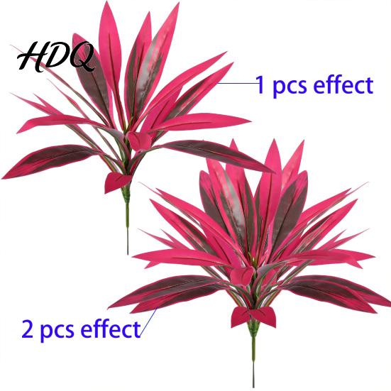 Vibrant Artificial Ferns Large Realistic Fern Dragon's Blood Tree Plants with Pink/Purple Leaves Outdoor Fake UV Resistant for Garden Patio