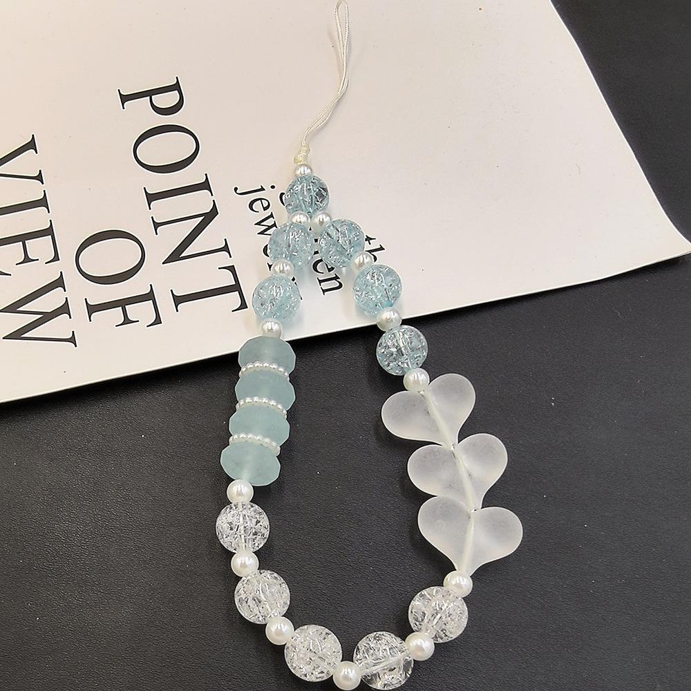 New For Mobile Phone Chain Hand Frosted Heart Shaped Beaded Bracelet High End And Versatile Camera Lanyard Chain Keychain Bag