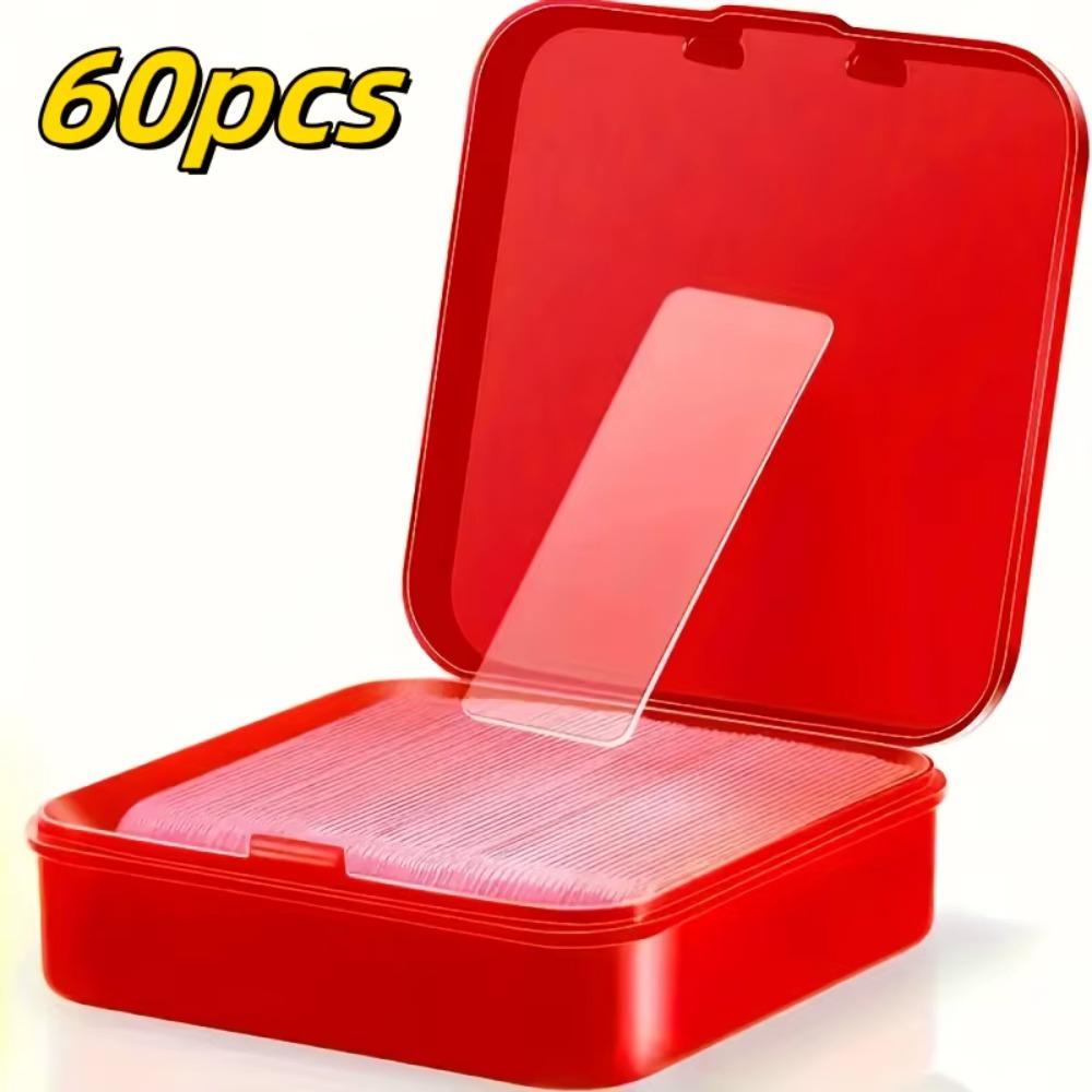 60 Pcs of Double-Sided Scotch Tape Removable Adhesive for Reusable Strong Adhesive Mounting Tape Traceless Transparent Tape