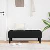 Black Velvet Ottoman Bench with Cushion 113 X 57 X 39 Cm