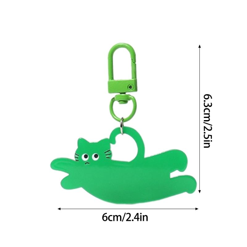 Cute Flying Cat Pendant Cartoon Animal Pendants Keyrings Fashionable Plastic Key Rings Jewelry for Backpacks and Phone
