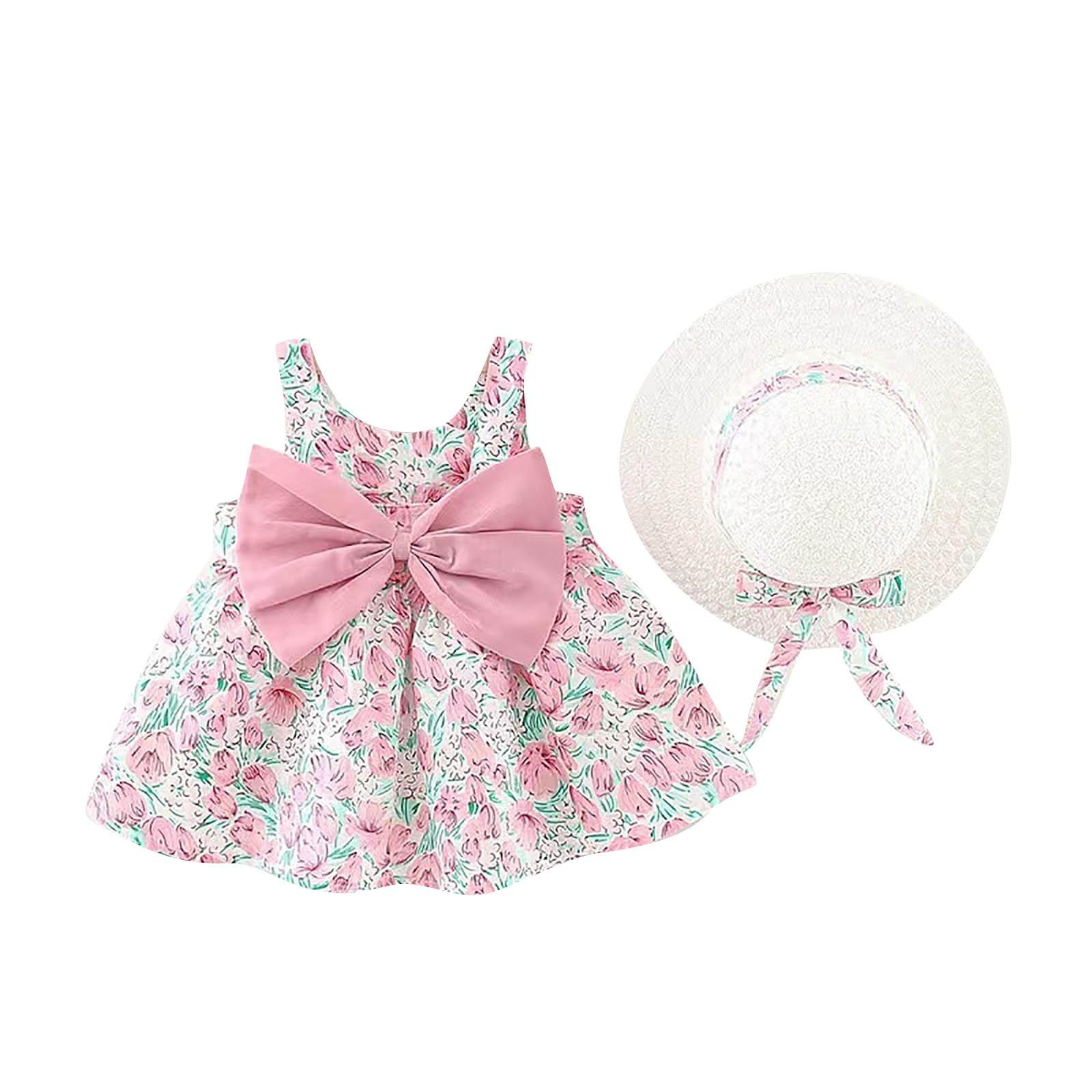 

(SU)Летнее милое платье без рукавов для девочек с радужным принтом, детская юбка