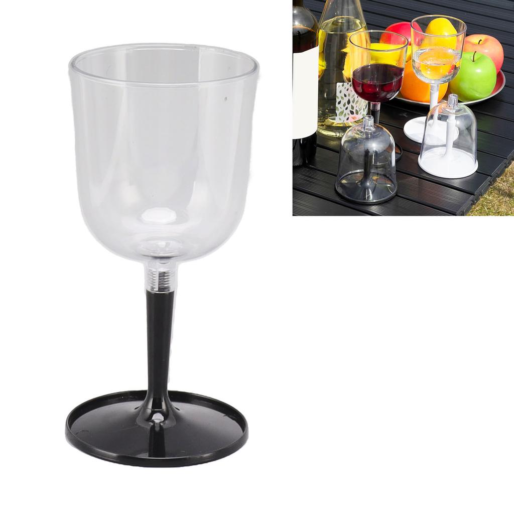 Portable Collapsible Wine Glass Shatterproof Clear Detachable Plastic Wine Glasses for Outdoor Camping Travel