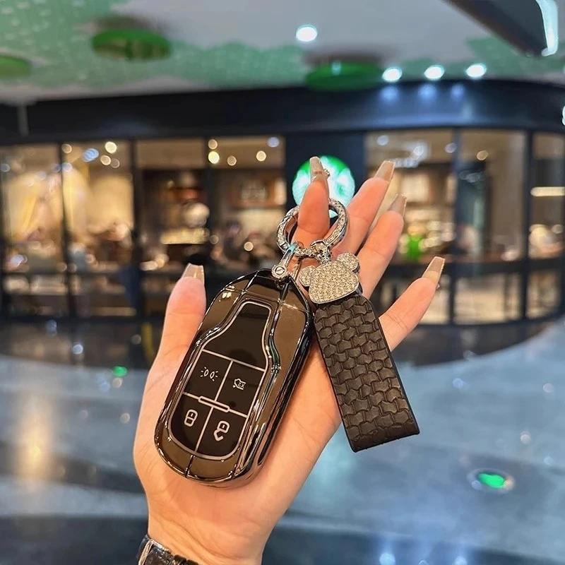 Car Key Case For Maserati Levante Ghibli Quattroporte Gt Granturismo Grancabrio Tpu Cover Shell Fob Protector Accessories