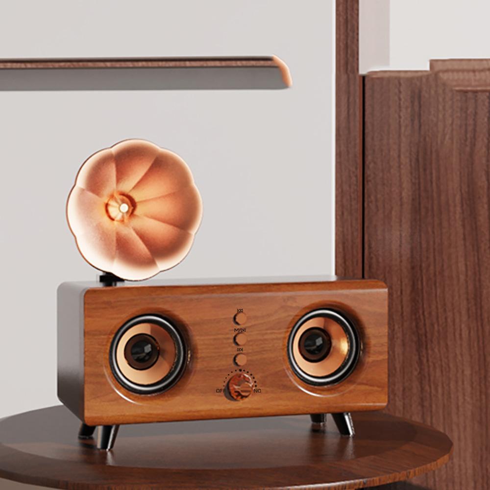 New Bluetooth Speaker Wireless Dual Speakers Subwoofer Portable Radio Small Speaker Subwoofer Portable Indoor Wooden Audio