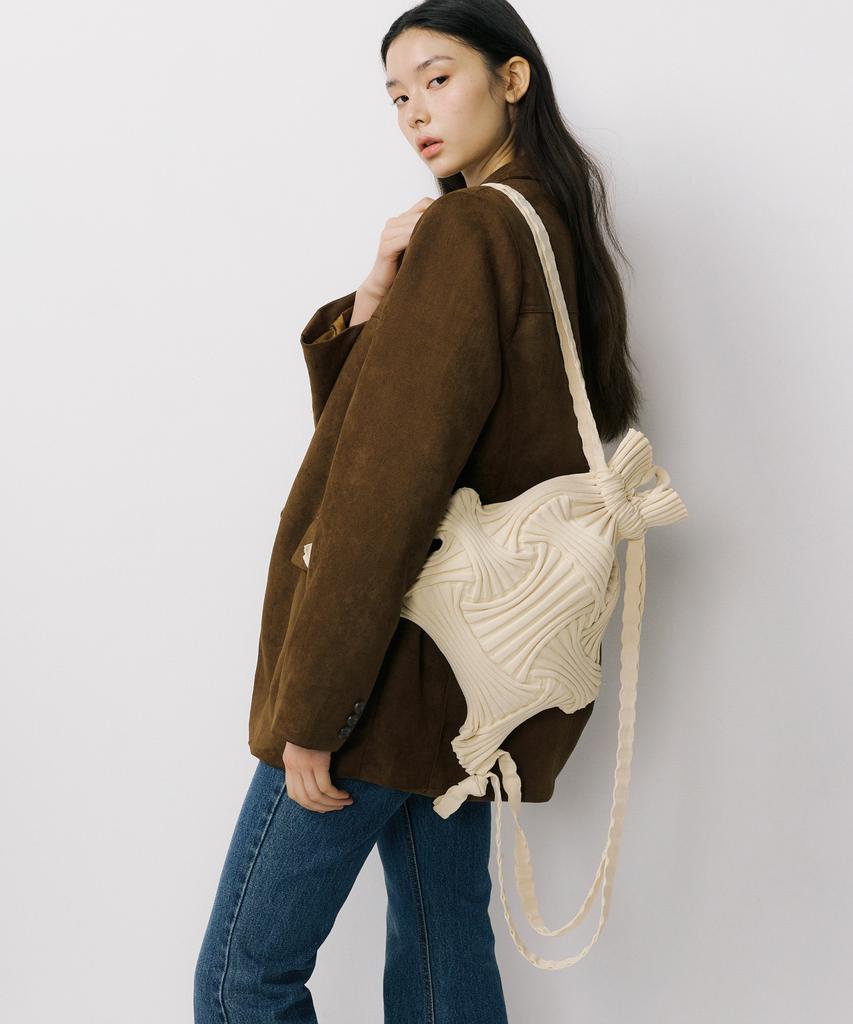 Pleatsmama New Bow Backpack Ivory