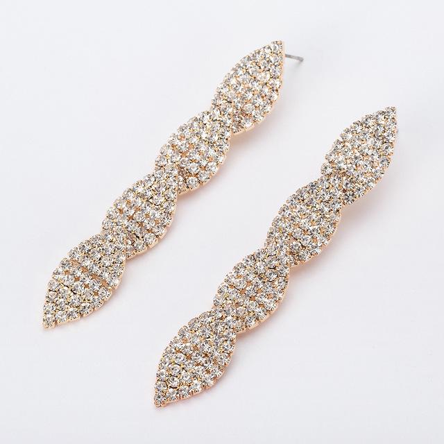 

Новые европейские и американские модные металлические длинные серьги с кисточками, женские серьги со стразами, оптовая продажа ювелирных изделий золотой