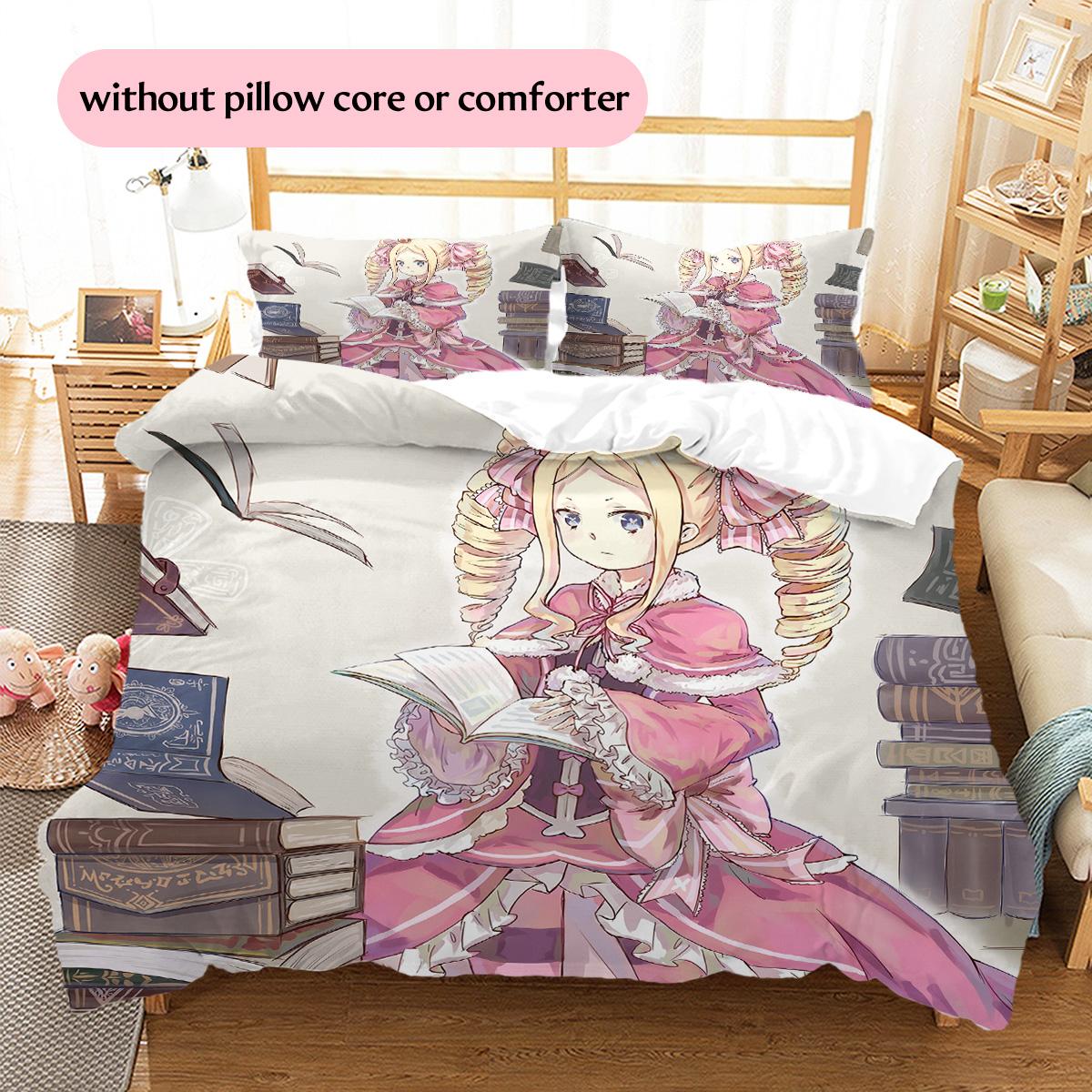 

Re:Zero Reading Pattern Bedding Quilt Set Home Decoration Gift (1 * duvet cover + 2 * pillowcase without core) 135x200cm