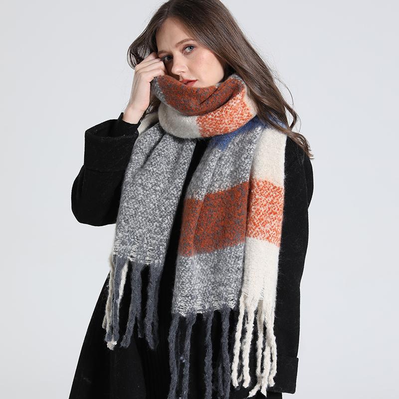 Warmer Schal Damen Schal Luxus Kaschmir Winterdecke Wickeltücher Lässig Karomuster Pashmina Bufanda Reiseponcho Stolen Echarpe