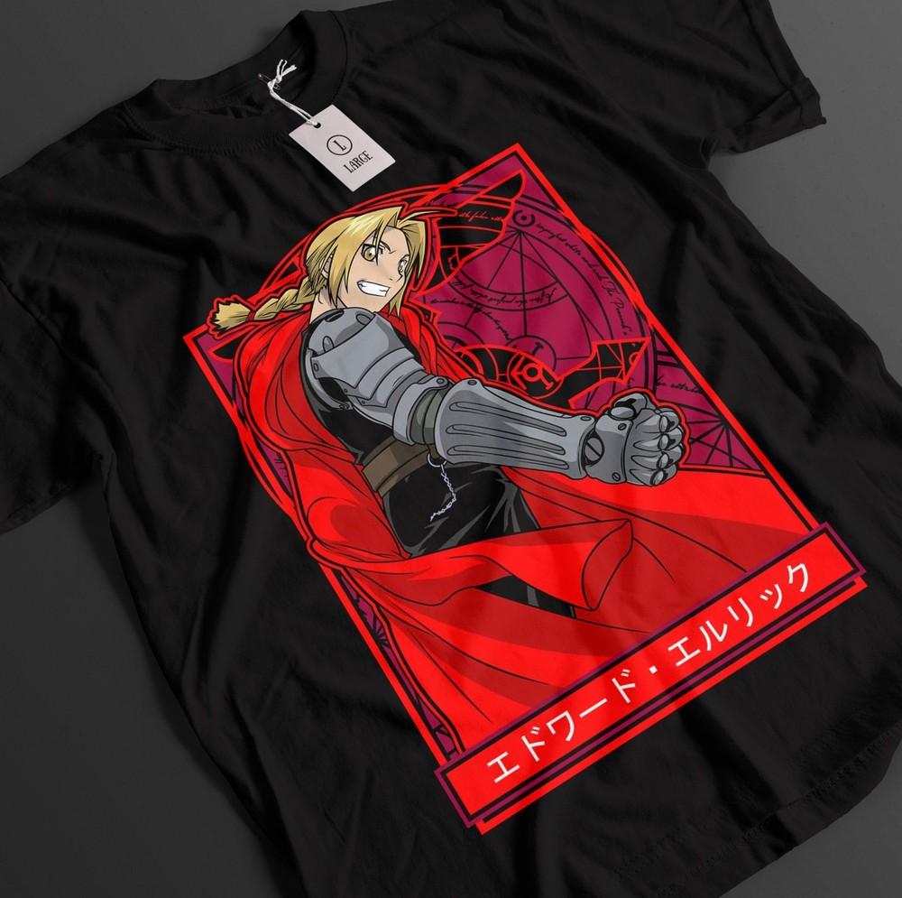 Fullmetal Alchemist Shirt Edward Elric Tshirt Alphonse T-Shirt Ed Al Top Roy Tee