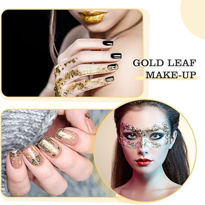 Papel de folha de ouro e prata imitação embalado individualmente para artesanato de resina epóxi faça você mesmo, papel de folha para fabricação de joias de unhas