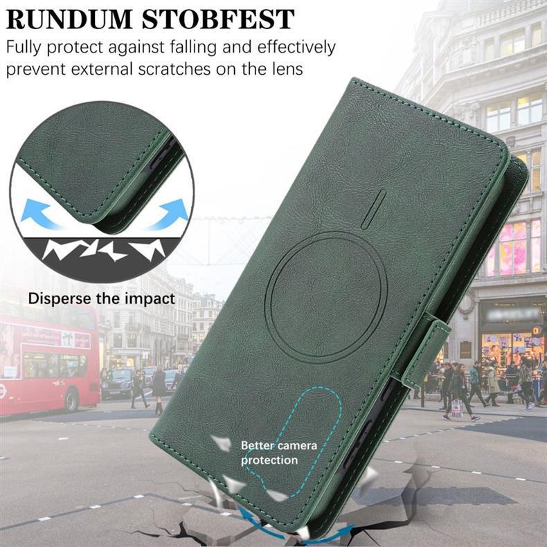 Samsung S25 Wireless Magnetic Leather Case with Card Slots for S24/S23 - High-End Protective Wallet