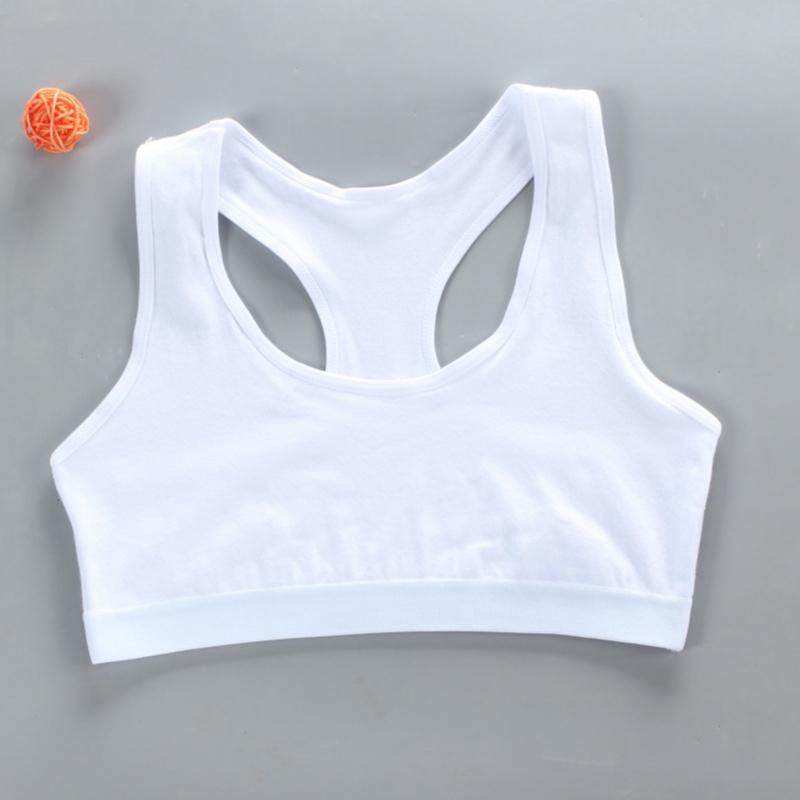 Спортивный бюстгальтер для девочек из хлопка с принтом букв, однотонный укороченный топ с широкими бретелями one size