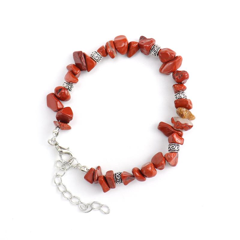 Handmade Beaded Natural Stone Crystal Gravel Alloy Bracelet Bracelet Bracelet Adjustable Multi-Color B28