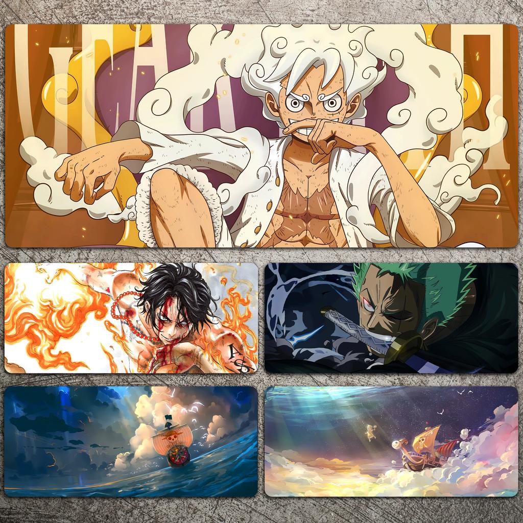 Hohe Auflösung ONE PIECE Leder-Mauspad Luffy Schreibtisch-Pad Rutschfest Wasserdichtes Mauspad Übergroß Jungen Animation E-Sport Spiel Tastatur-Pad