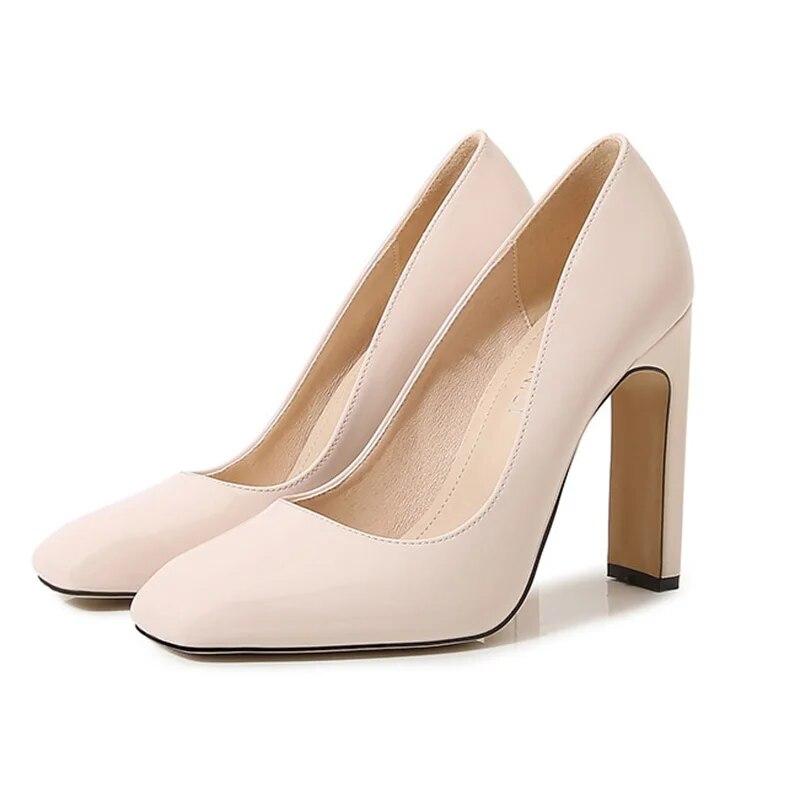 Dámská pracovní obuv Vysoký podpatek Kancelářské módní Svatební svatební boty z lakované kůže 7,5 cm podpatek WZ
