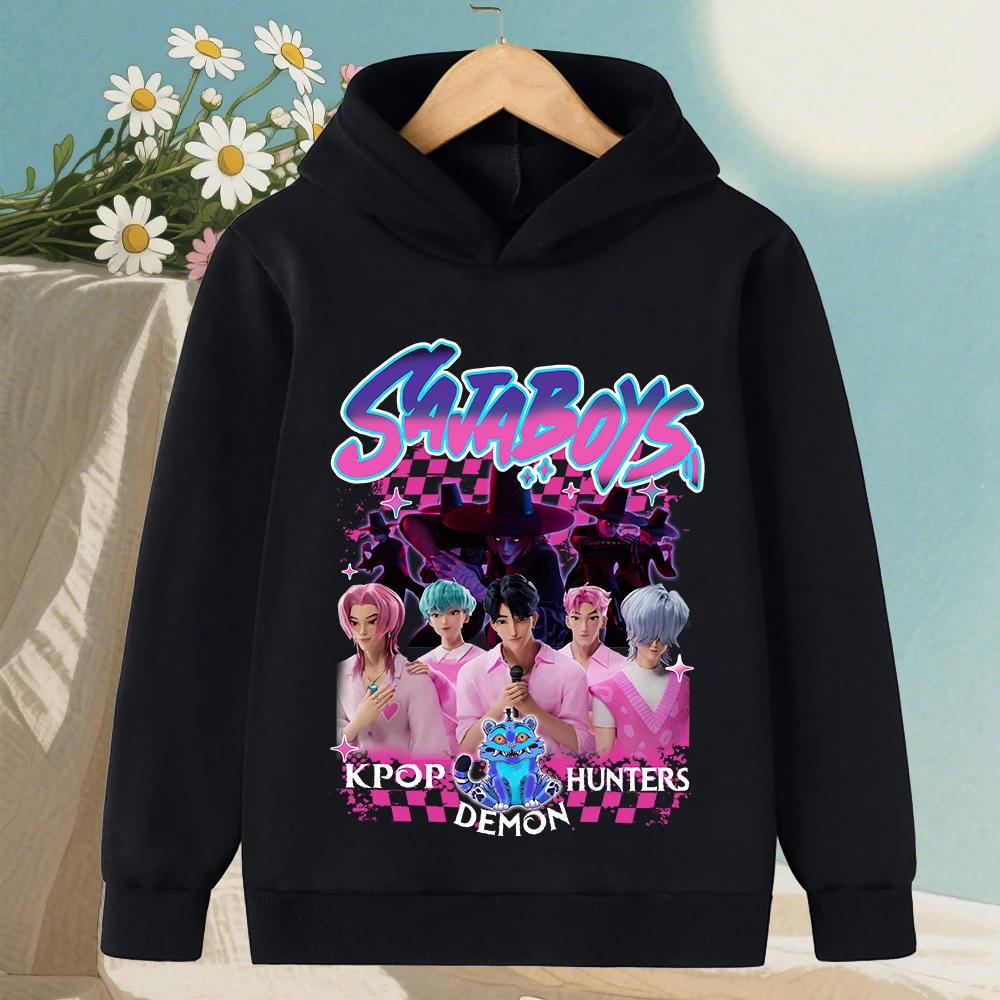 

Корейский свитер для мальчиков Saja с принтом охотника на демонов K-pop, осенний, для мальчиков и девочек, модный, повседневный топ, пуловер 100