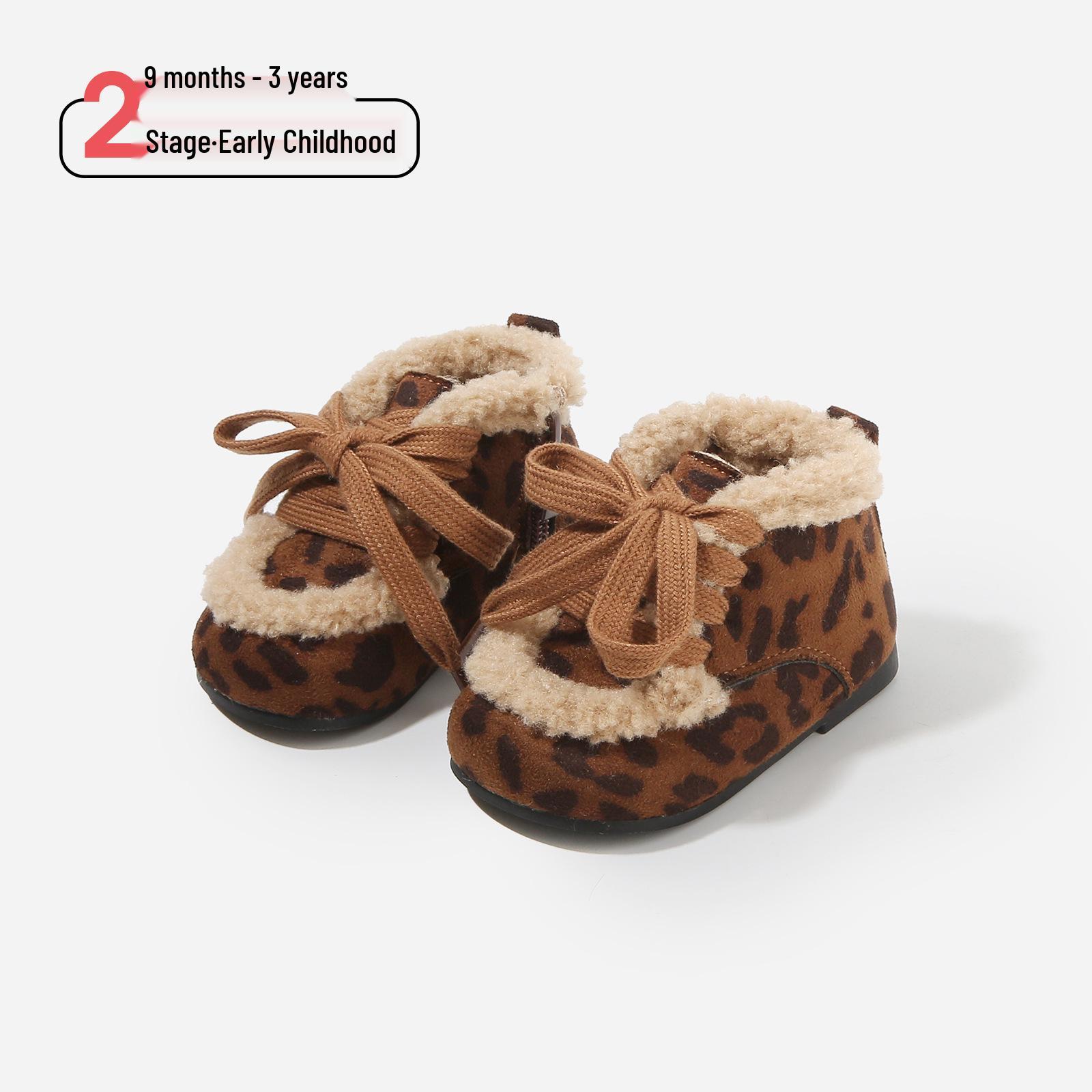 

Fleece-Lined Leather Boots for Children - 2025 Winter Leopard Print Ankle Shoes for Boys and Girls Factory Order Price 15-19 (120 pairs) леопардовий/глибокий