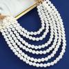 Multi Layer Imitation Pearl Necklace Sweater Chain Jewelry Accessory