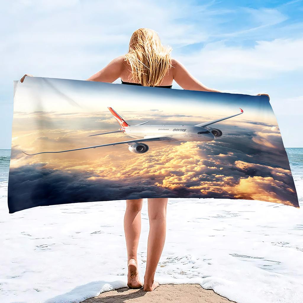 Microfiber Sand Free Beach Towel, Oversized Large Beach Towels For Travel Pool Swimming Bath Camping Yoga Aircraft Printing
