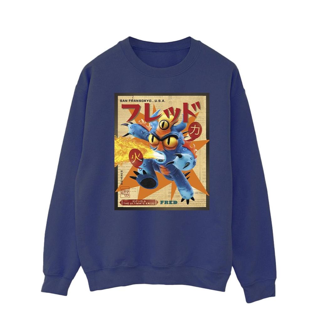 Disney Mens Big Hero 6 Baymax Fred Newspaper Sweatshirt