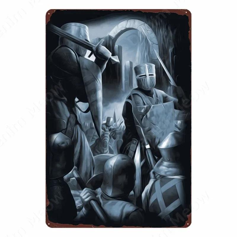 

Винтажная металлическая жестяная табличка «Крестоносцы», Бар, Клуб, Кафе, Дом, Спальня, Настенное украшение, Художественный плакат «Крестовый поход», Католицизм Плакетка 20x30cm