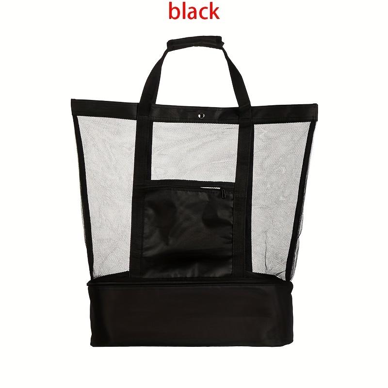 

Unisex Dual Layer Mesh Shoulder Bag Lightweight Sports Crossbody For Travel Outdoor Makeup Toiletry Storage Holiday Gift Idea чёрный