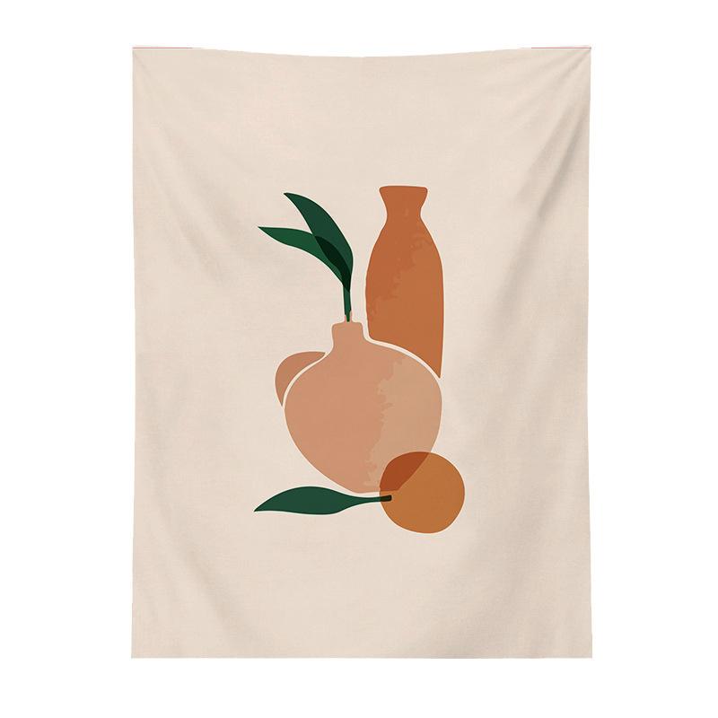 Geometric Color Block Printing Tapestry Rainbow Color Leaves Flowers Tapestry Landscape Tapestry