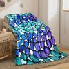 Overlapping gradient blue and purple tiles with black outlines. for all seasons blanket lunch break throw gift