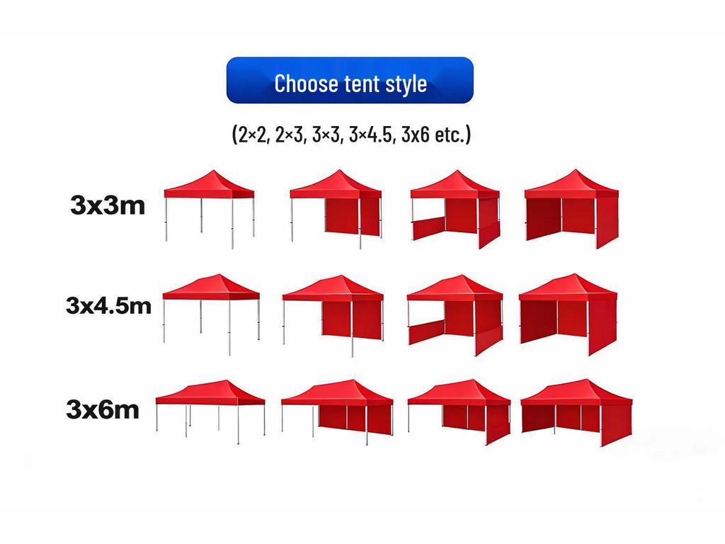3x3M UV-Protective Foldable Outdoor Tent with Sun Shade & Rain Shelter
