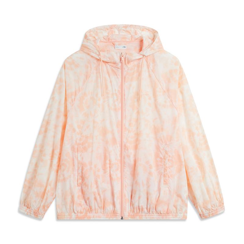 Li-Ning Summer Breathable Loose Hooded Sun Protection Versatile Windbreaker Women Outerwear AFDU672-1