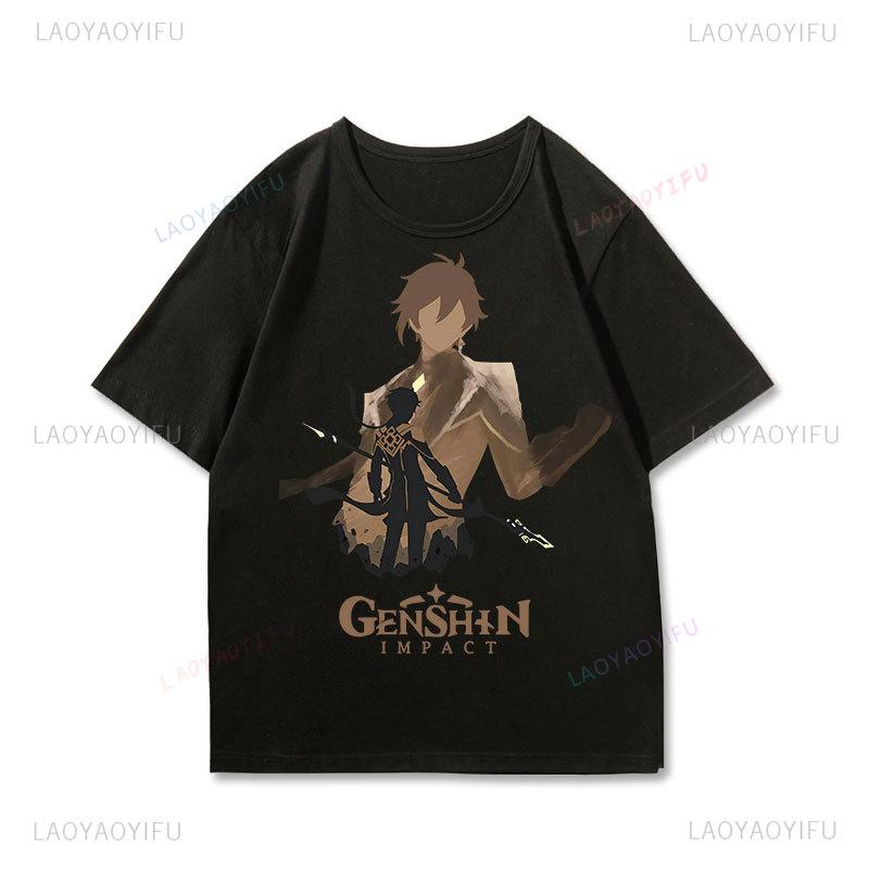 Genshin Impact T Shirt Cotton Crewneck Short Sleeve Printed Tee Harajuku Gamer Clothes 2025 New Style Camisa Y2k Graphic Tee