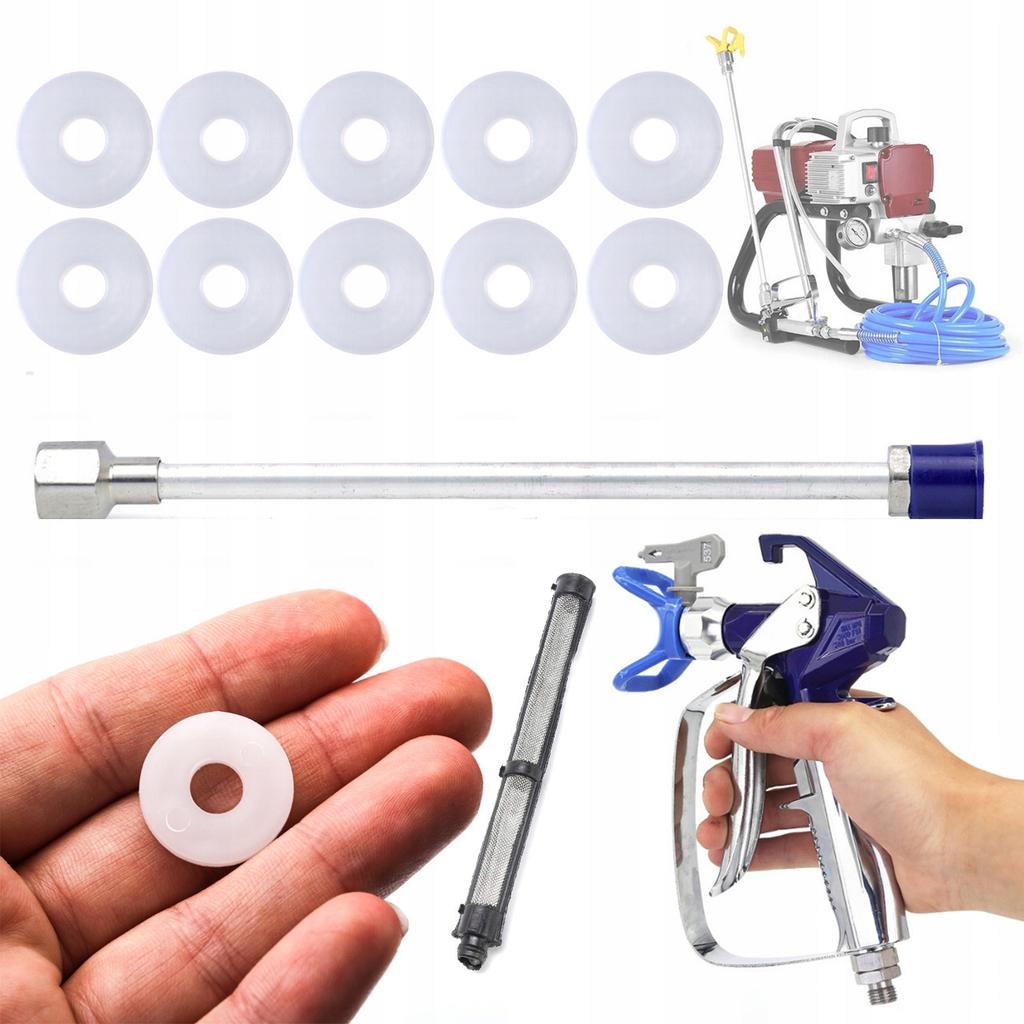 Rosfix Zestaw do Malowania – Uszczelka, Lanca 30cm, Pistolet Blue Monster z Dyszą 517 | Filtr Paluszkowy 60mesh | Wysoka Jakość i Trwałość