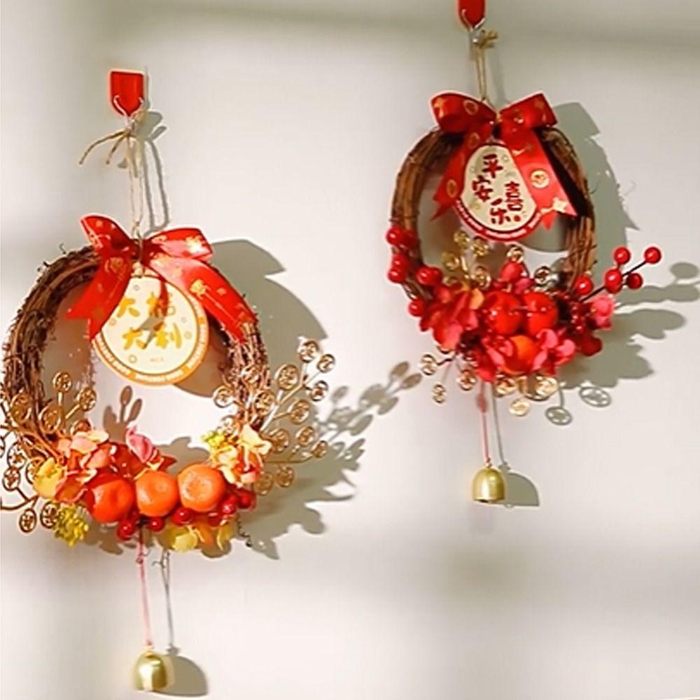 Traditioneller chinesischer Neujahrskranz Exquisiter Hängekranz Künstlicher Blumenkranz Wand